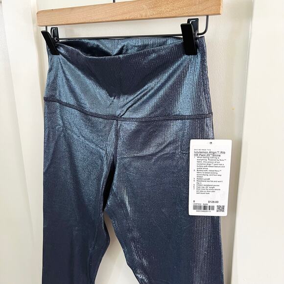 NEW Lululemon Align™ High-Rise Ribbed Legging 25" Blue Shine Women's Size 8 - Picture 6 of 9